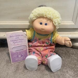 Vintage Cabbage Patch Kids Toddler Doll HM1 Boy In ABC Jumper HTF Overalls